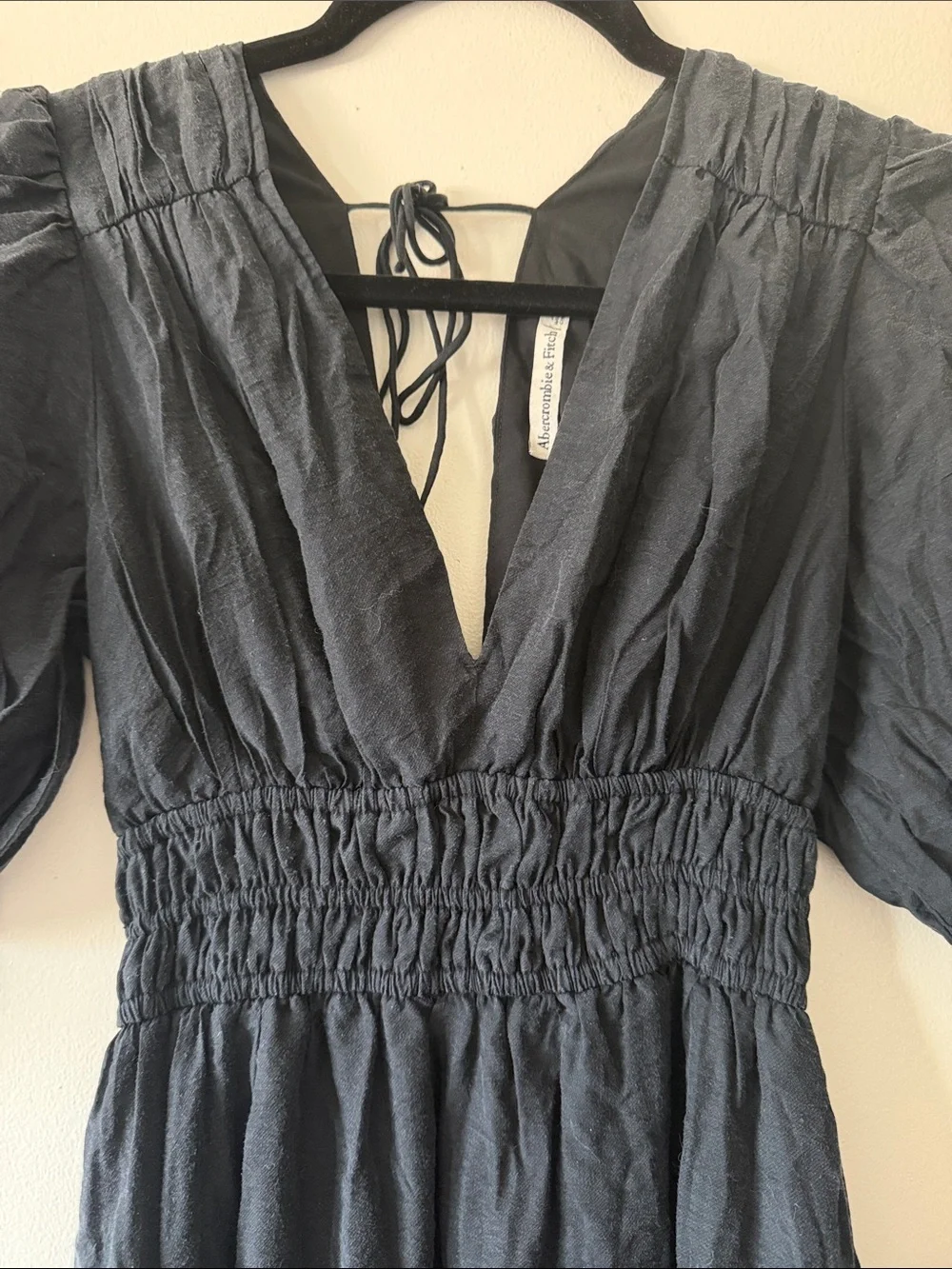 Abercrombie & Fitch|Black CottagecorePuff Sleeve Maxi Dress Smocked Waist|XS|GUC